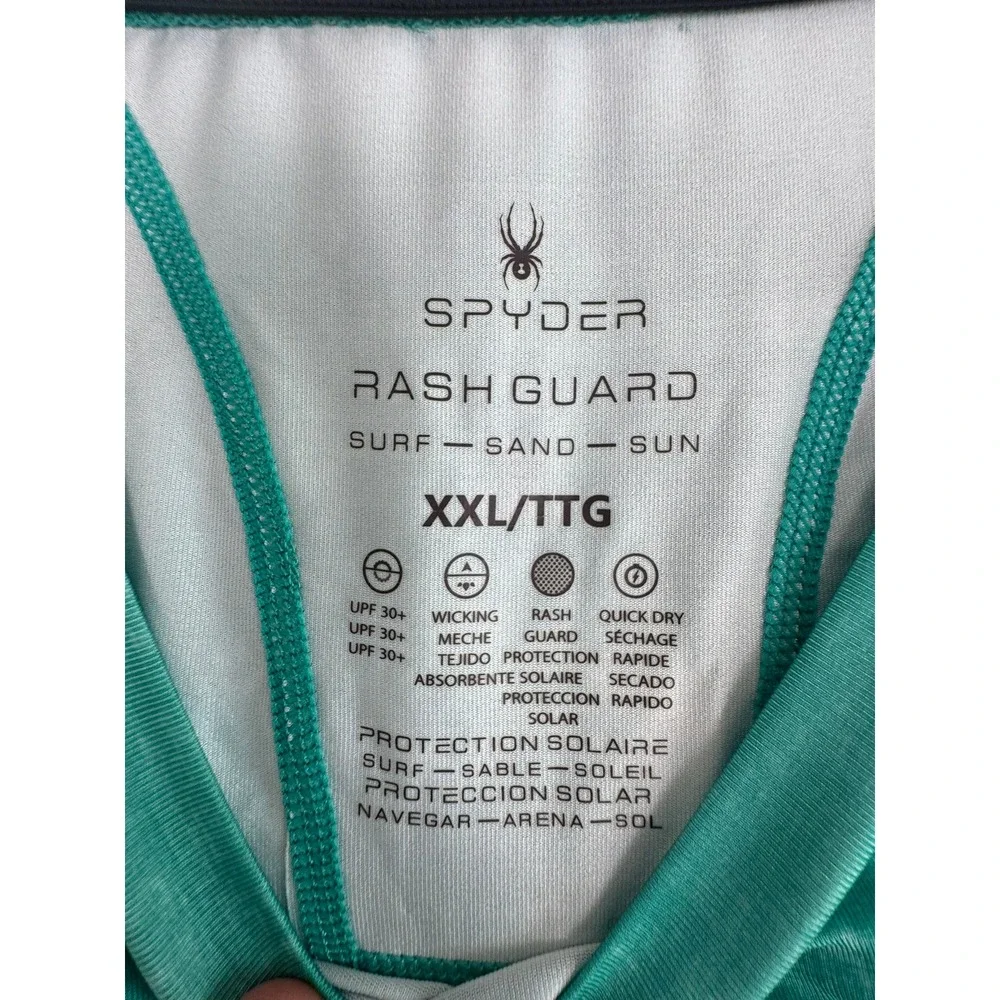 Spyder Men's XXL Rash Guard Surf Sand Sun Long Sleeve‎ UPF 30+ Wicking Quick Dry