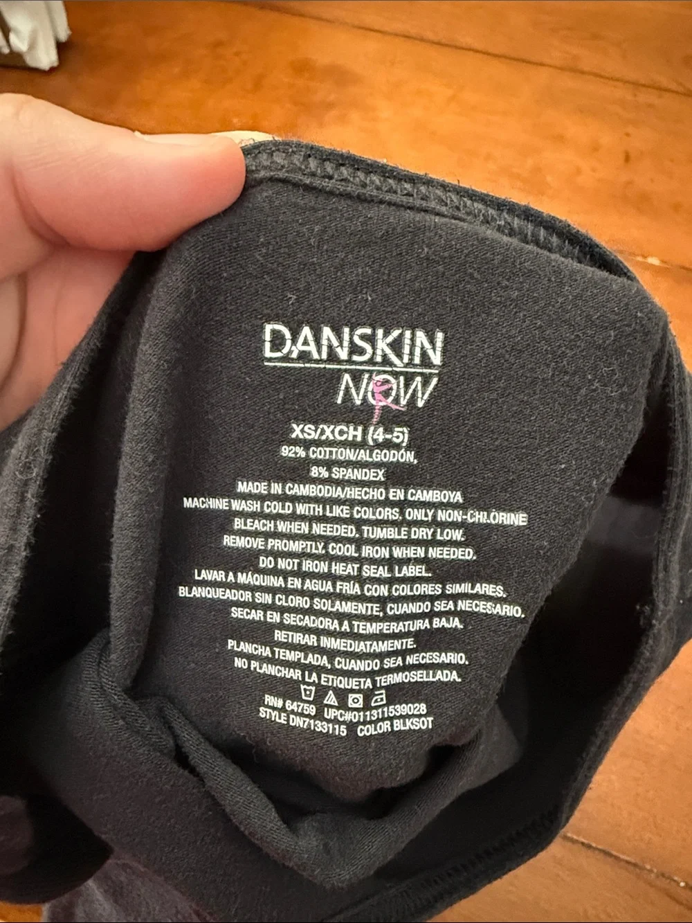 Danskin Now Black Short-Sleeve Kids Dance Leotard