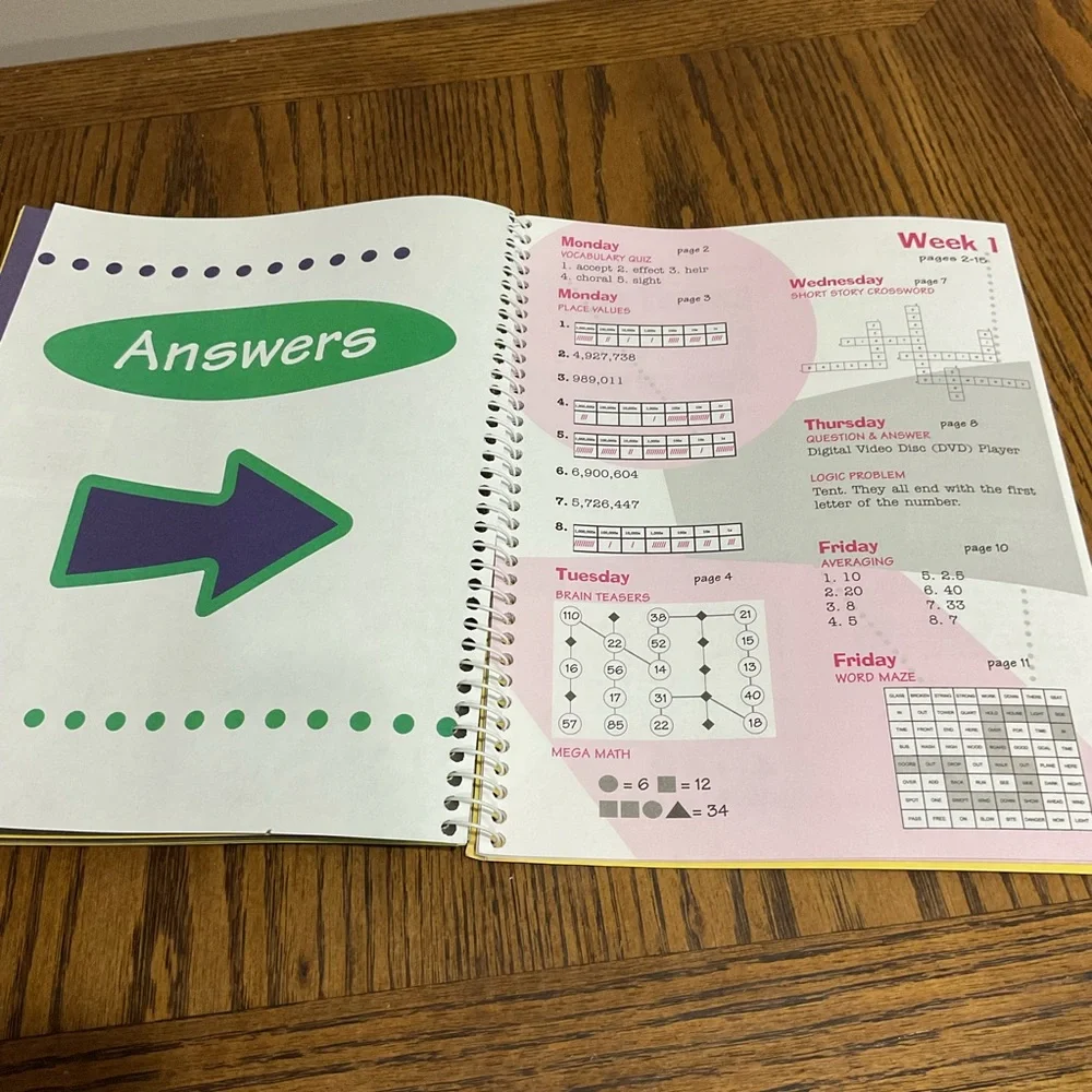 5th Grade Summer Vacation Activity Book