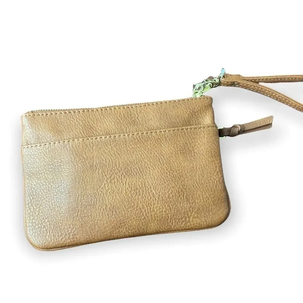 Steve Madden Pebbled Brown Wristlet