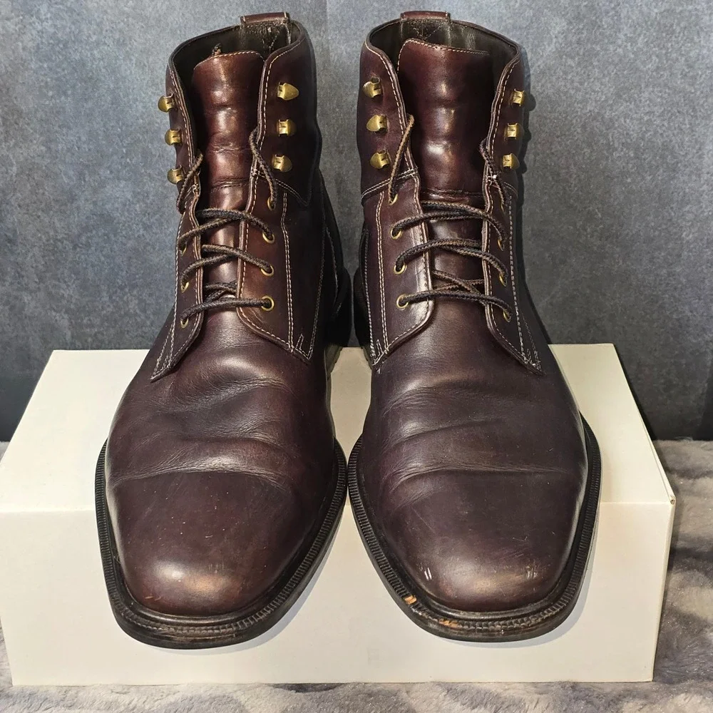 Cole Haan x Nike Air Boots‎ Dark Brown Leather Lace Up Mens 10.5