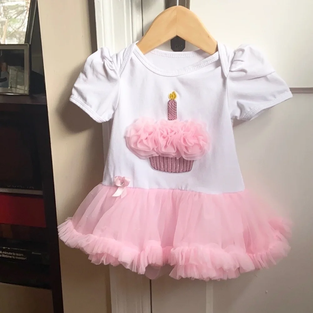 Baby First Birthday Cupcake Tutu Onesie