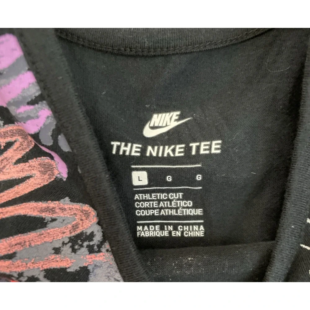 Youth Girls Nike Tank Top Graffiti Shirt Size Large 14-16 Black Pink Neon Yellow