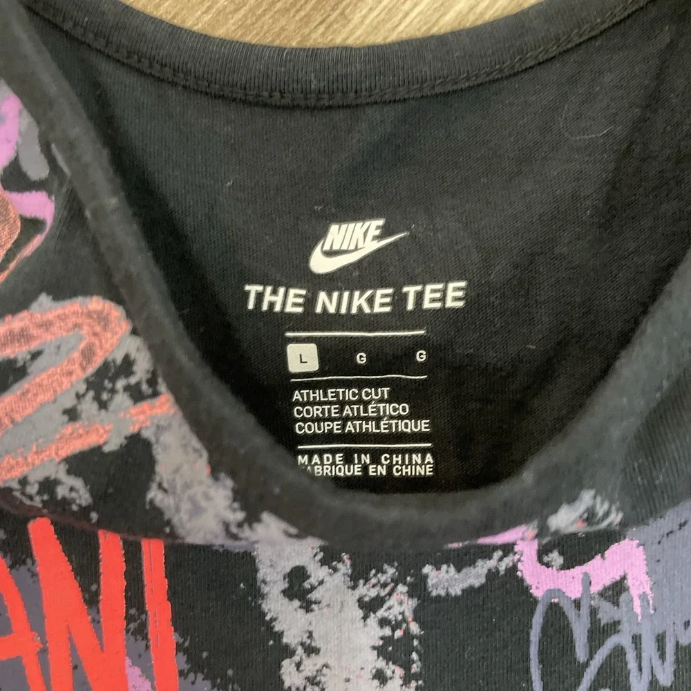 Youth Girls Nike Tank Top Graffiti Shirt Size Large 14-16 Black Pink Neon Yellow