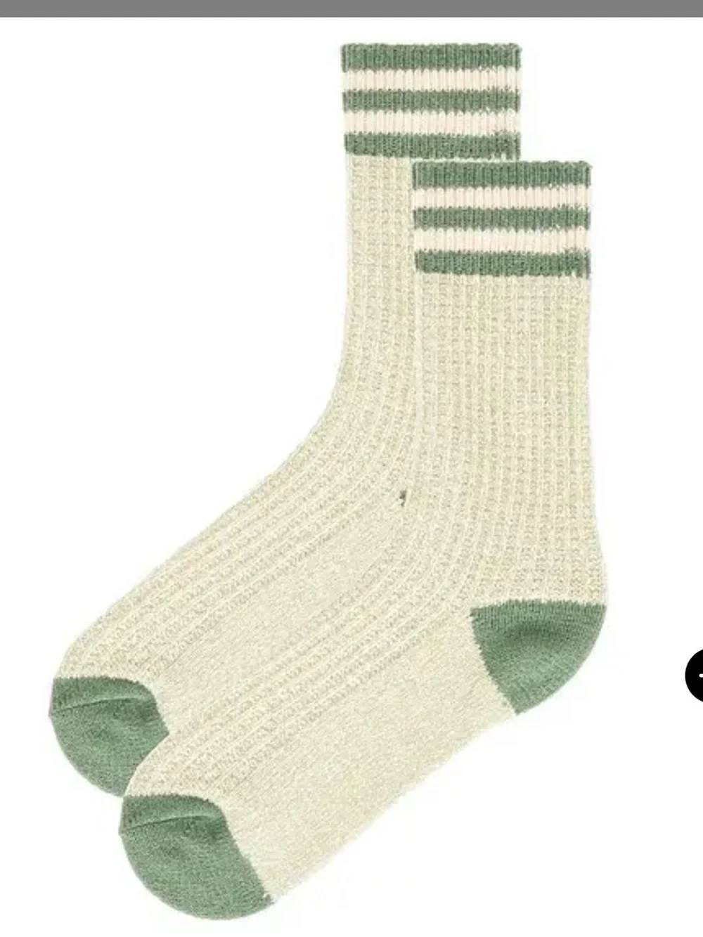 Free People Jackson Cozy Stripe Socks in Sage featuring a ribbed texture. NWT