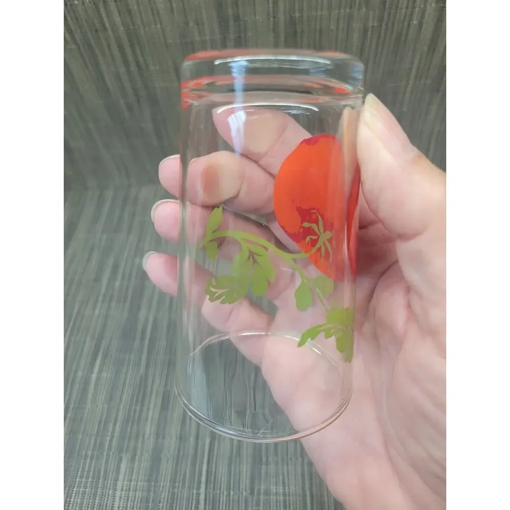 6 Vintage Swanky Swig Tomato Juice Glasses, 3-3/4