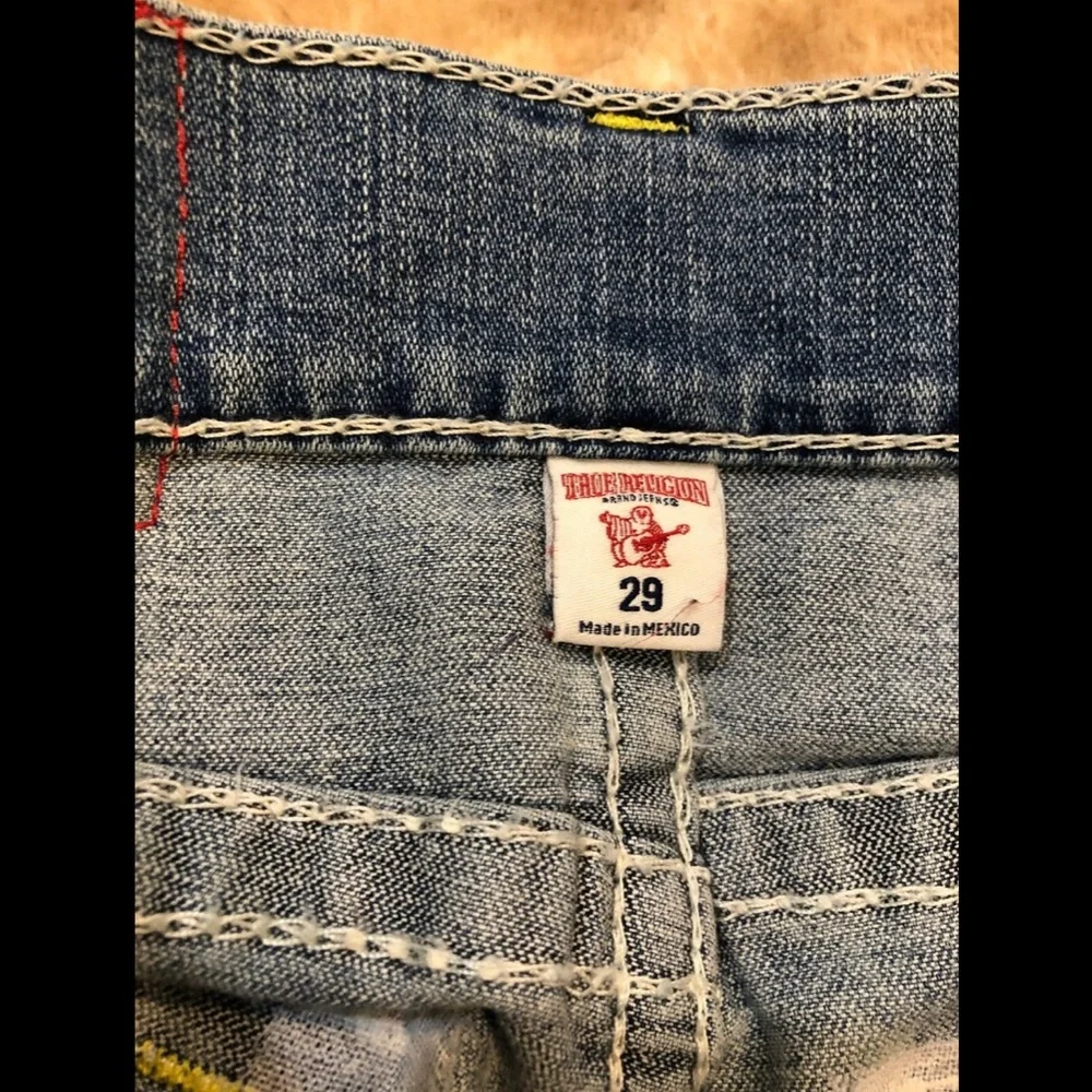 NEW True‎ Religion Skinny Flap Nat Big T Yellow Jeans [ SZ 29 ]