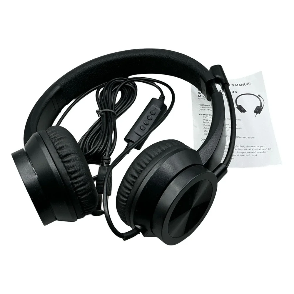 Cyber Acoustics USB-A Wired Headset with Microphone AC-5008  Noise Canceling
