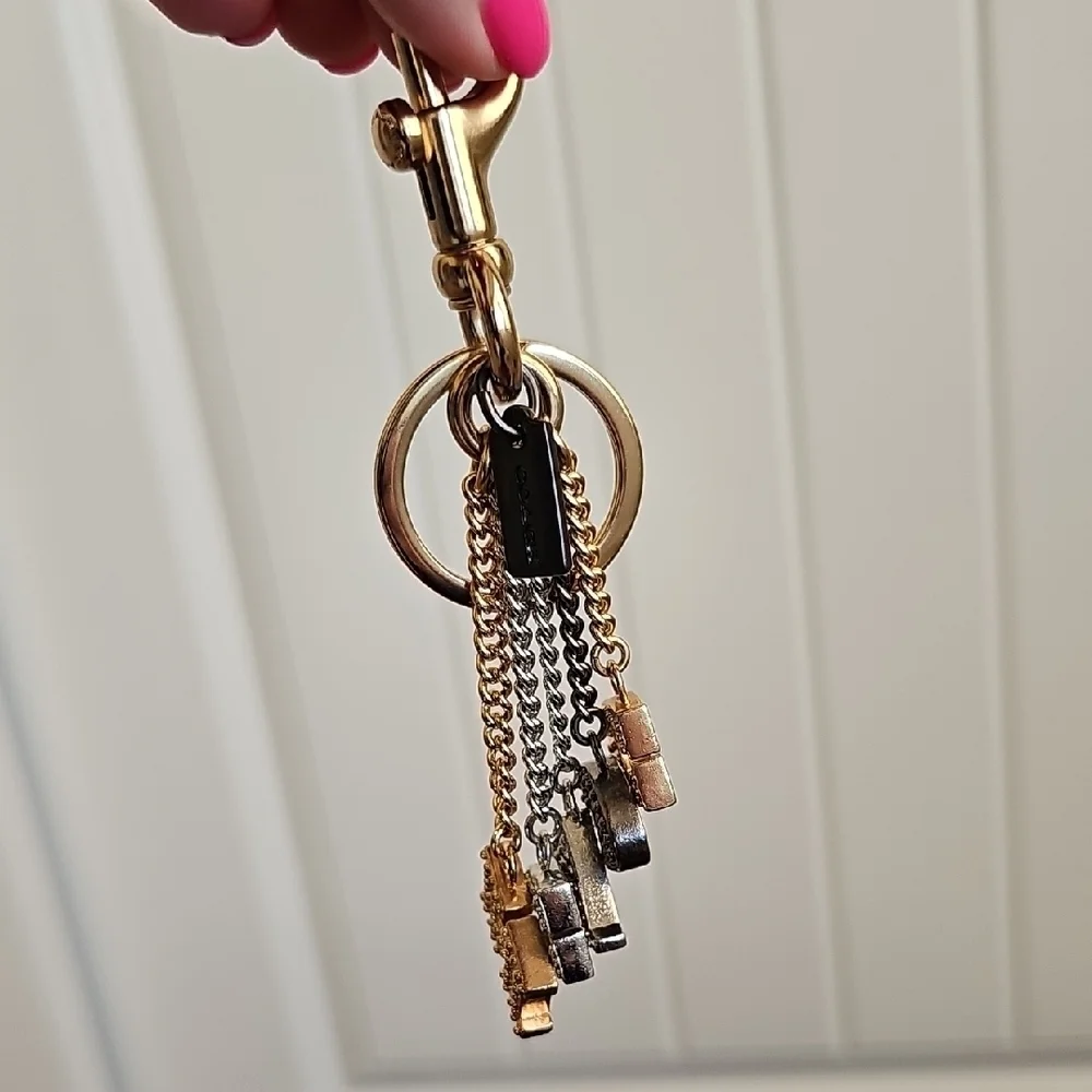 Coach Perforated Letters Charm Key Fob (Style No. 91474) Like New