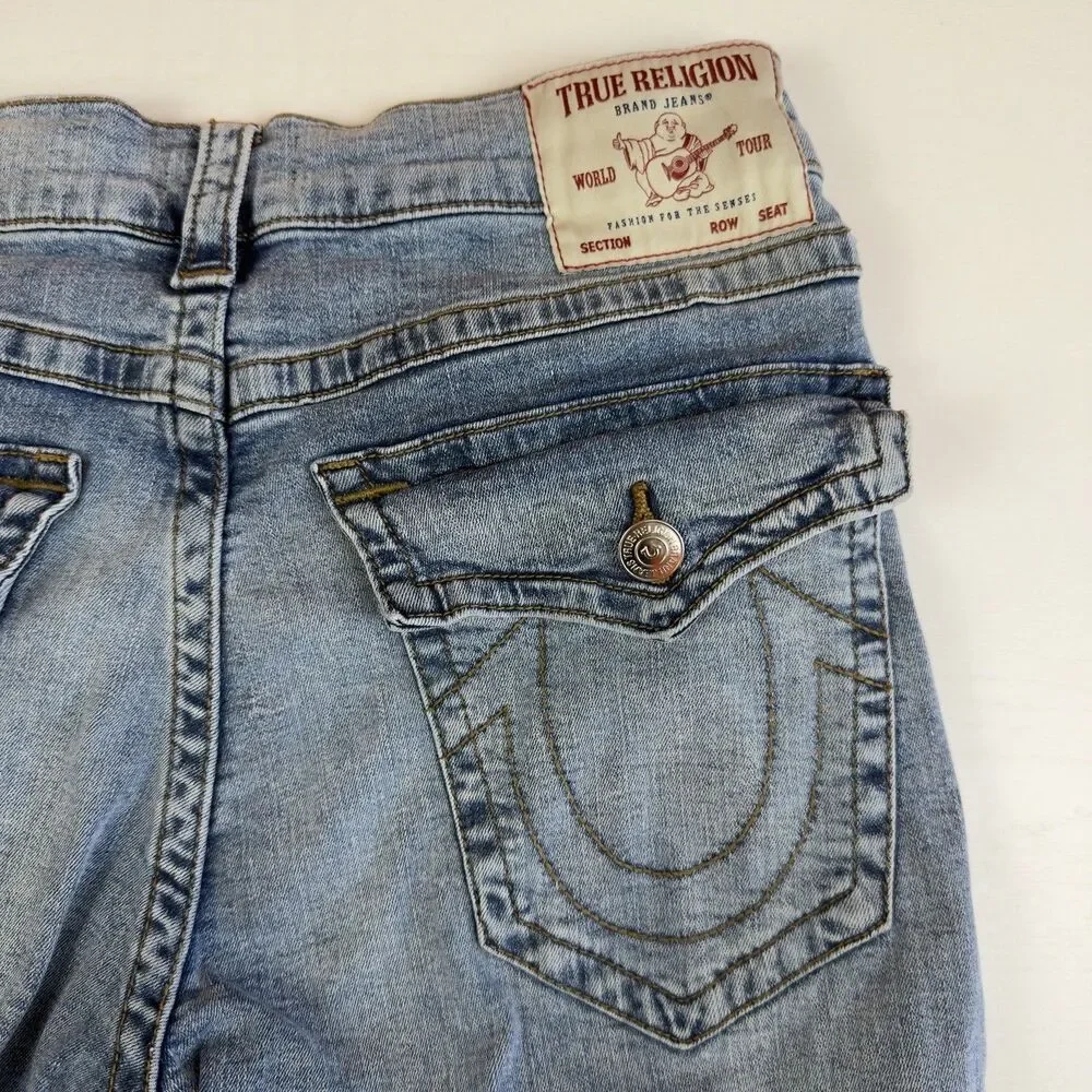 True Religion Ricky Relaxed Straight Jeans Men’s 34w 33x Light Wash Blue