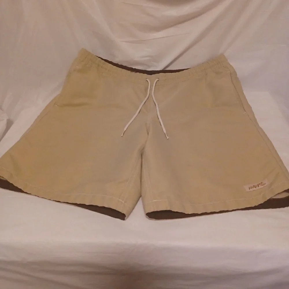 Tommy Hilfiger Swim Shorts Mens Large Tan Drawstring Hilfiger‎ Original Swimwear