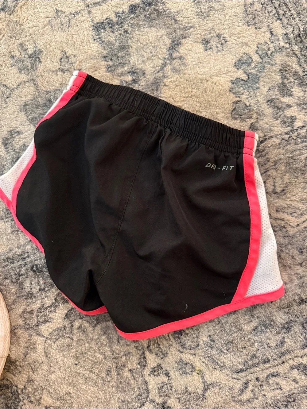 Nike Toddler Girls  Black Athletic Shorts with Pink Trim • 4T