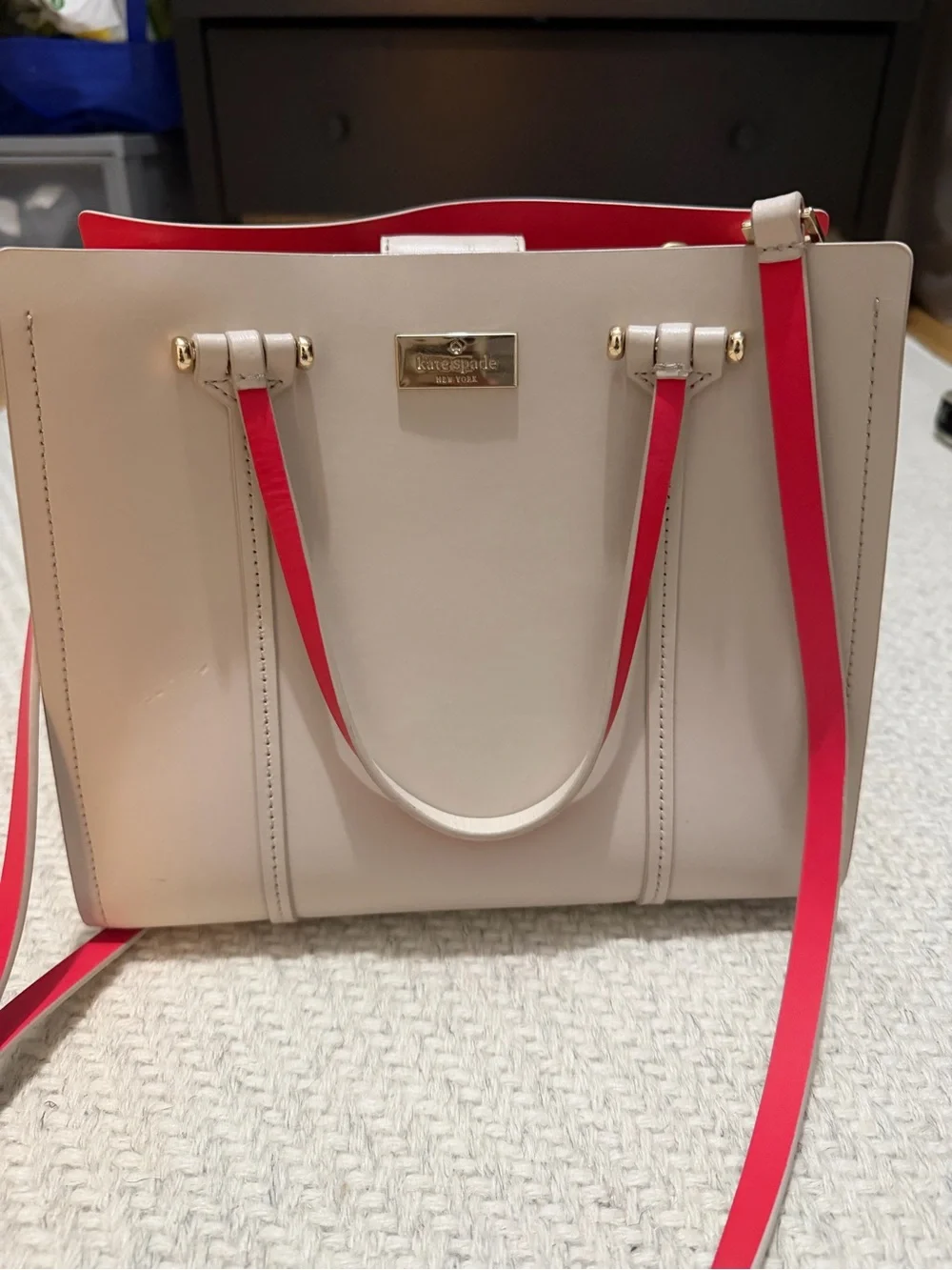 kate spade cream leather