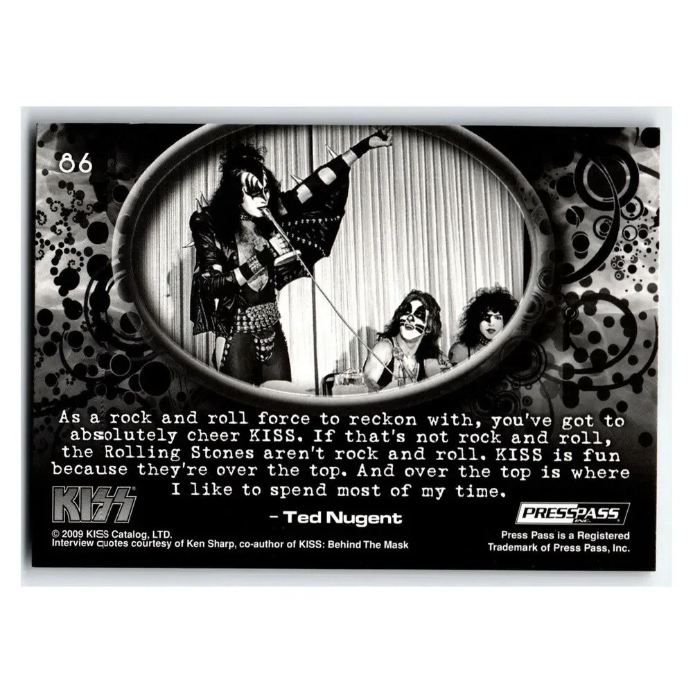 KISS Band 2009 KISS Catalog Press Pass 86 Rock & Roll Music Card