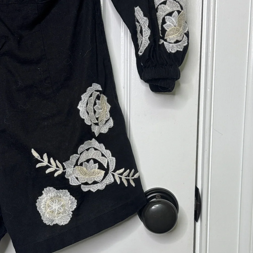 Zara black embroidered