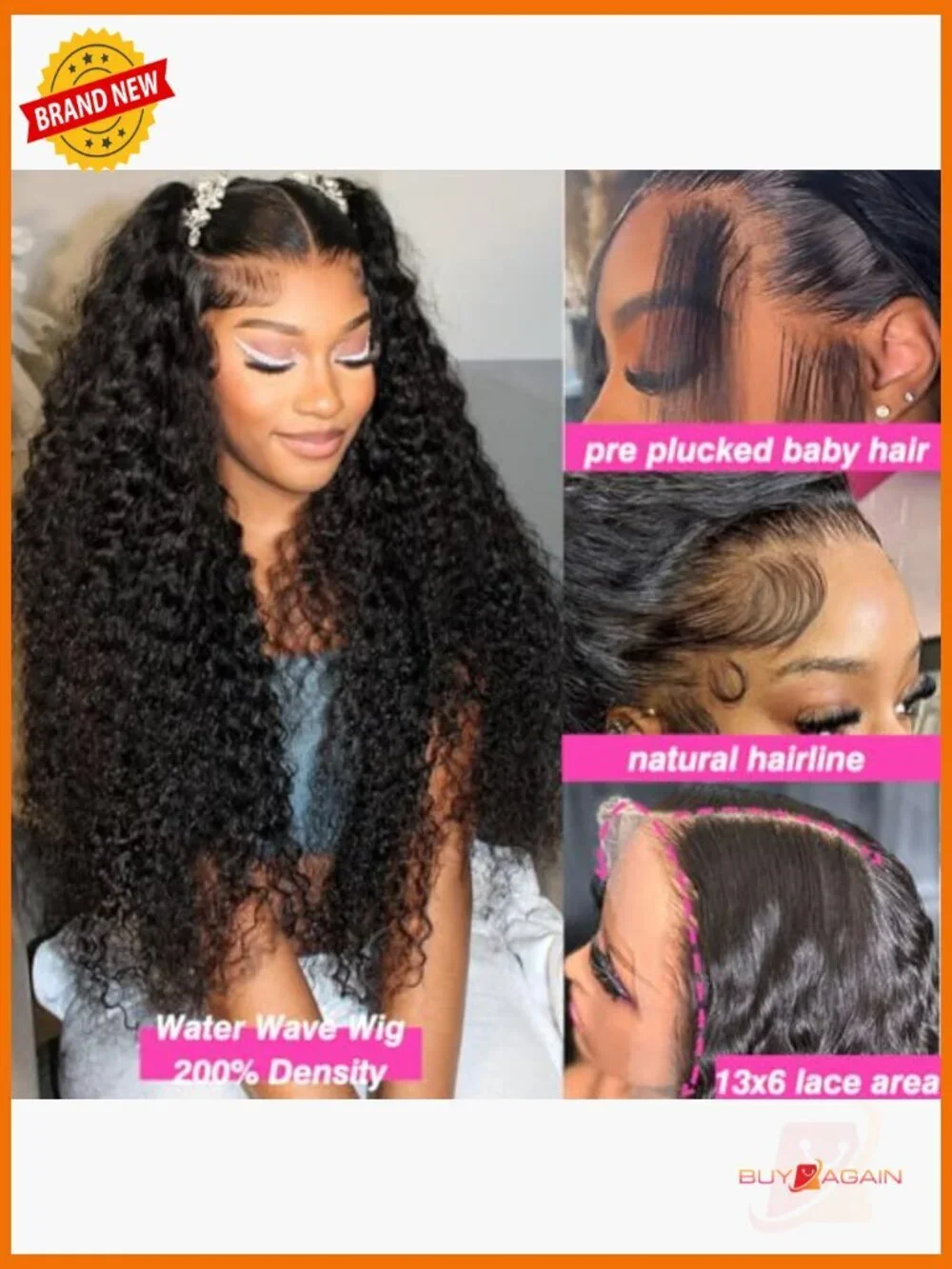 30 Inch 13x6 HD Lace Front Wig Human Hair 200 Density Deep Part Curly