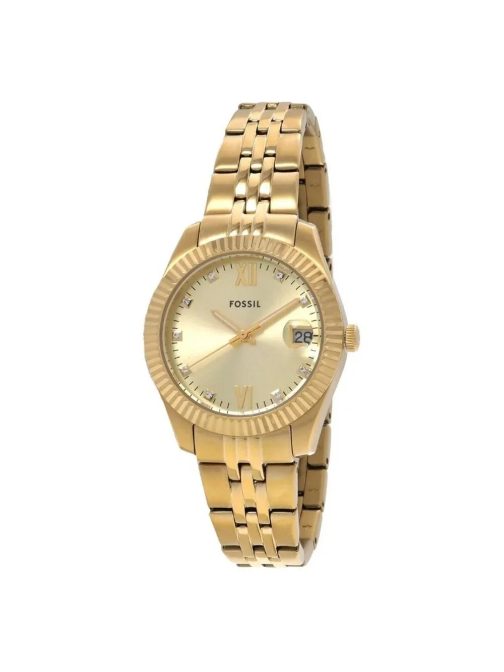 NWT Fossil Scarlette Quartz Gold Dial Ladies Watch