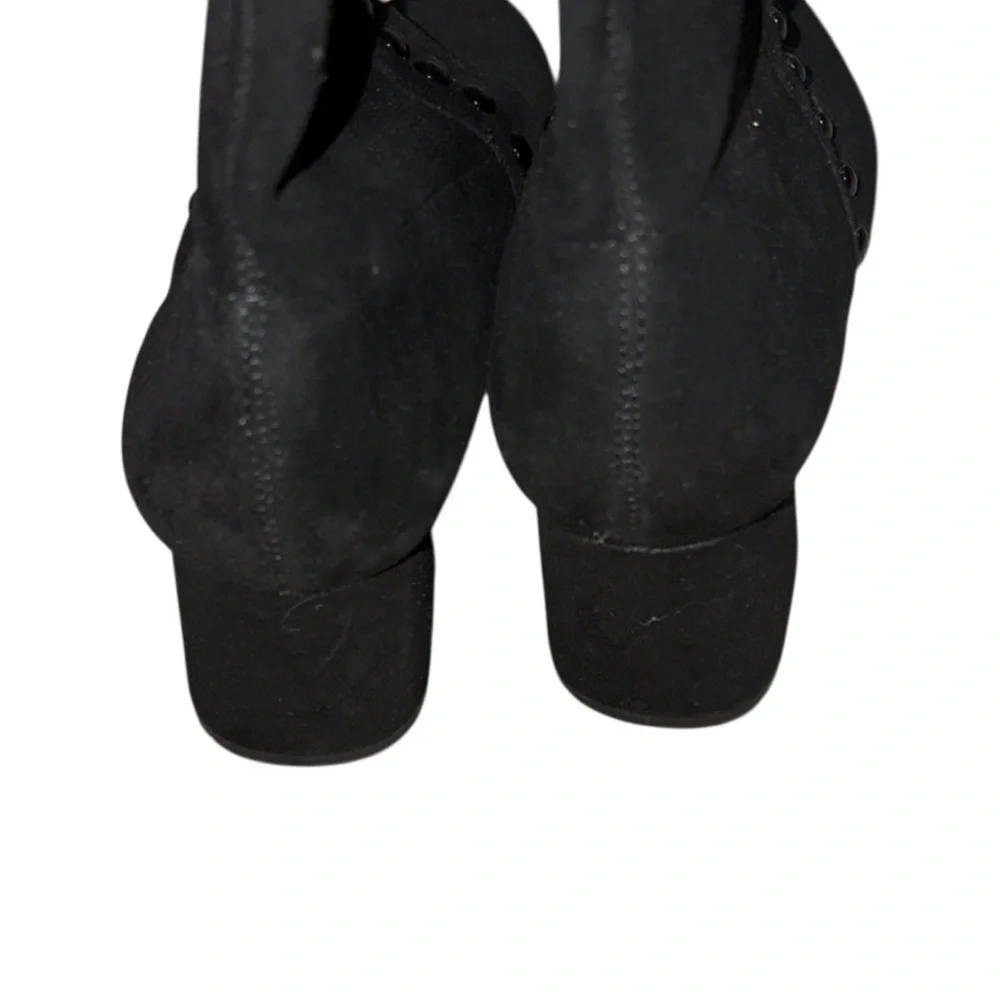NEW COACH Black Suede Leather Pull-on Studded Boots BRITNEY Size 5.5