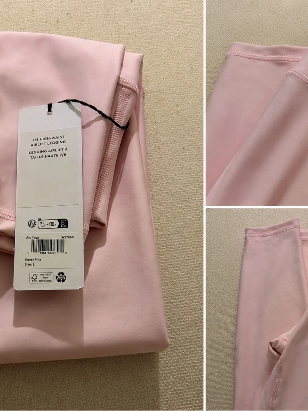 ALO Yoga Sweet Pink High-Rise Airlift 7/8 Leggings