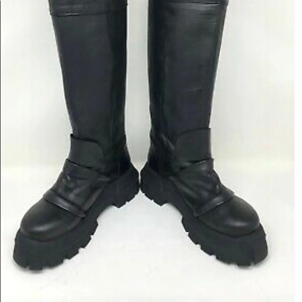 Free People Black Over-the-Knee Chunky Platform Boots Size 37/7