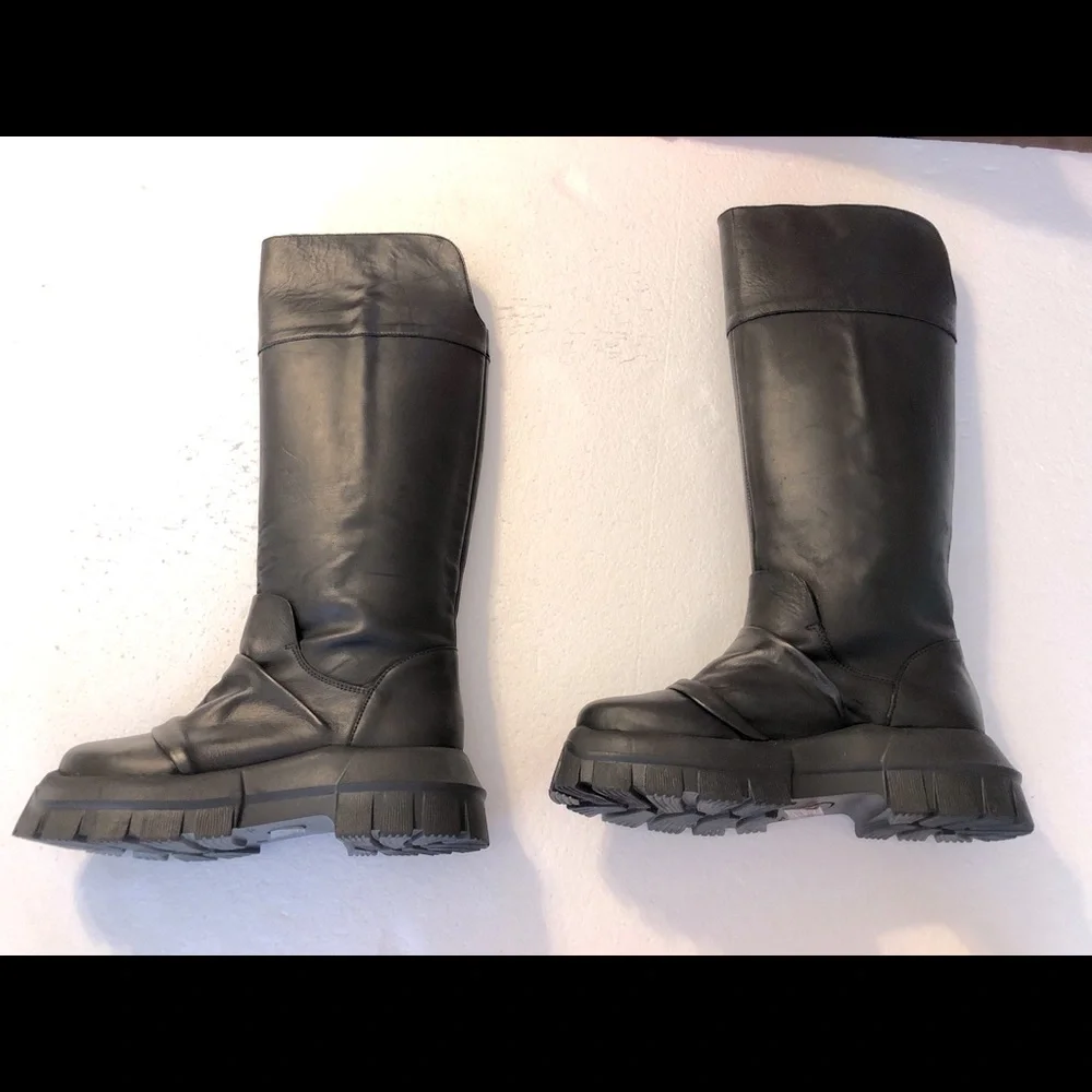 Free People Black Over-the-Knee Chunky Platform Boots Size 37/7