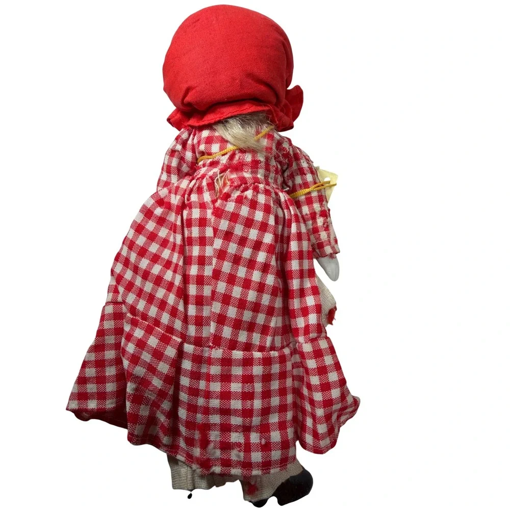 Vintage PMI Ltd Fairytale Series Little Red Riding Hood Porcelain Doll Gingham
