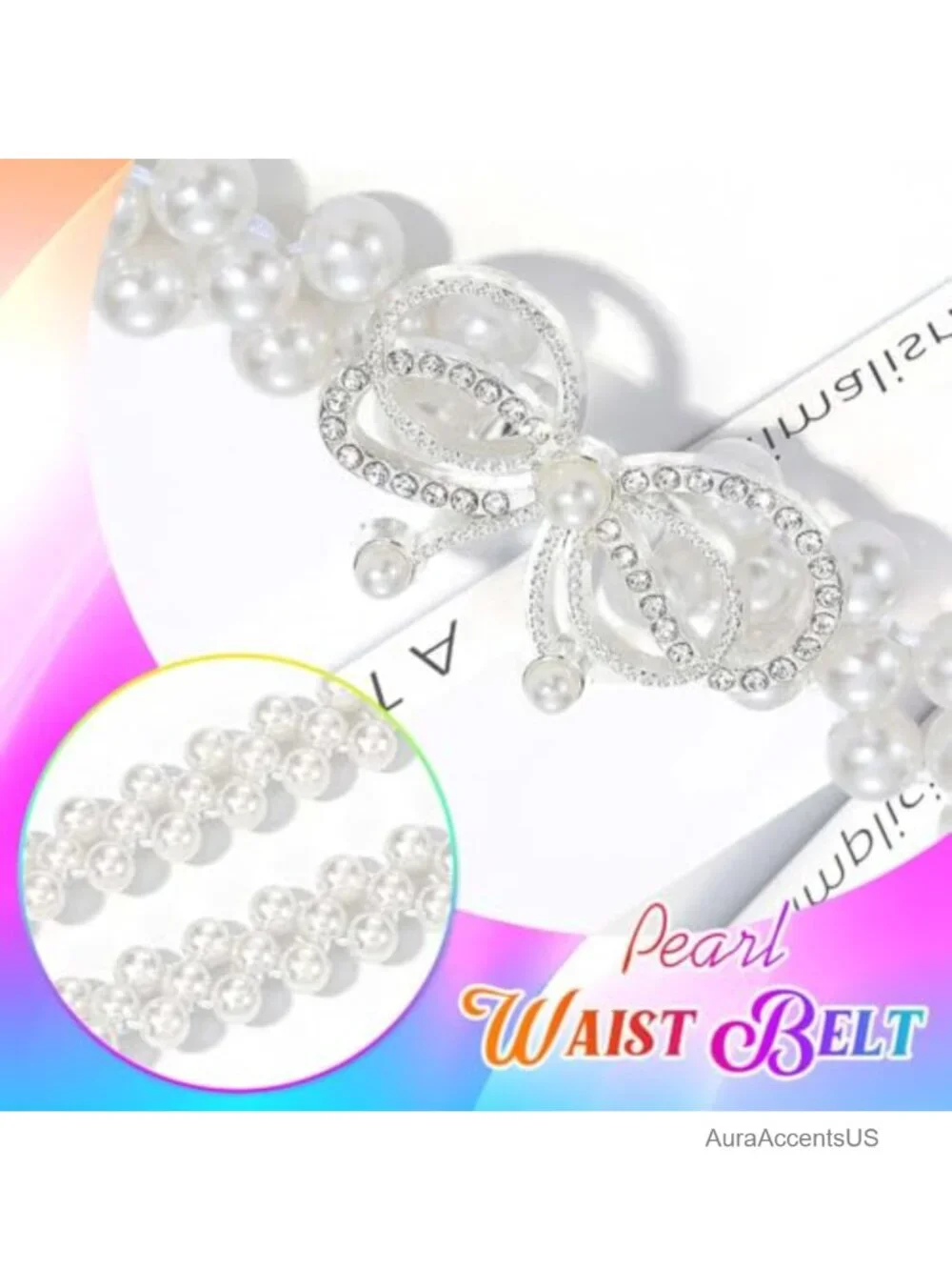 Pearl Bridal Belt Wedding Dress Accessory Elastic Waist Belt Rhinestone