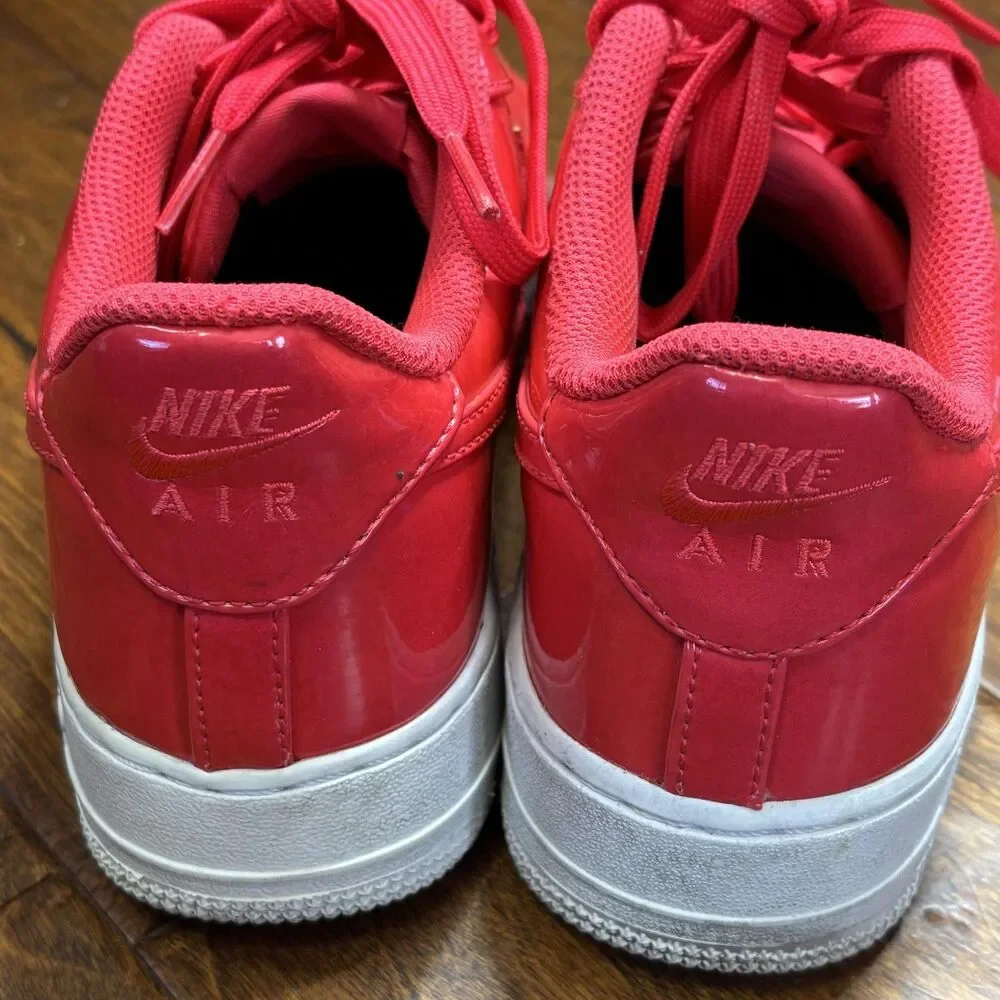 Nike Air Force 1 '07 LV8 Low Shoes Youth 7Y UV Siren Red White Patent‎ Sneakers