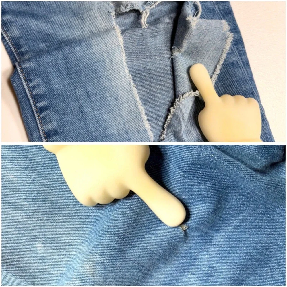 True Religion Ricky Relaxed Straight Leg Jeans Distressed Blue Denim Size 33