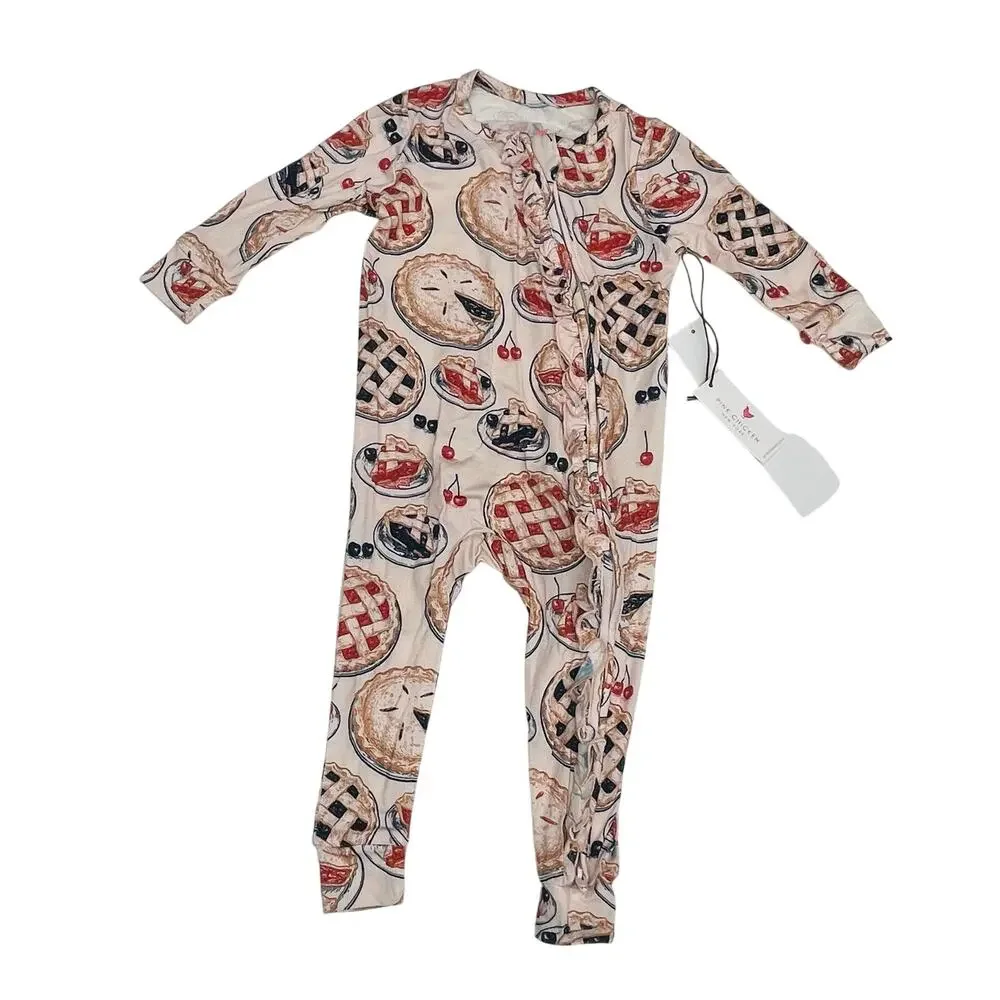 NWT Pink Chicken 12/18M Grandmas Pie PJ Romper