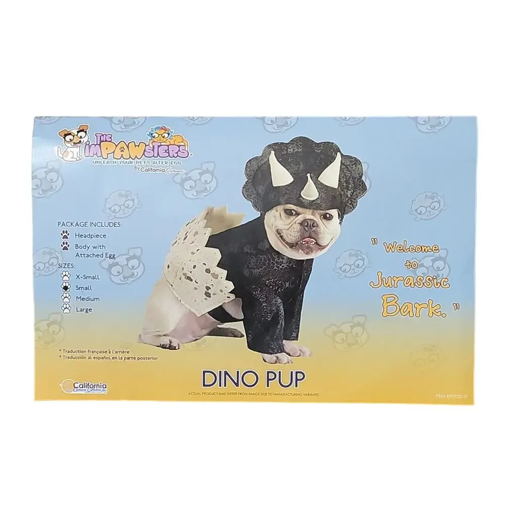The Impawsters Dino Pup Dog Costume, Size Small, New