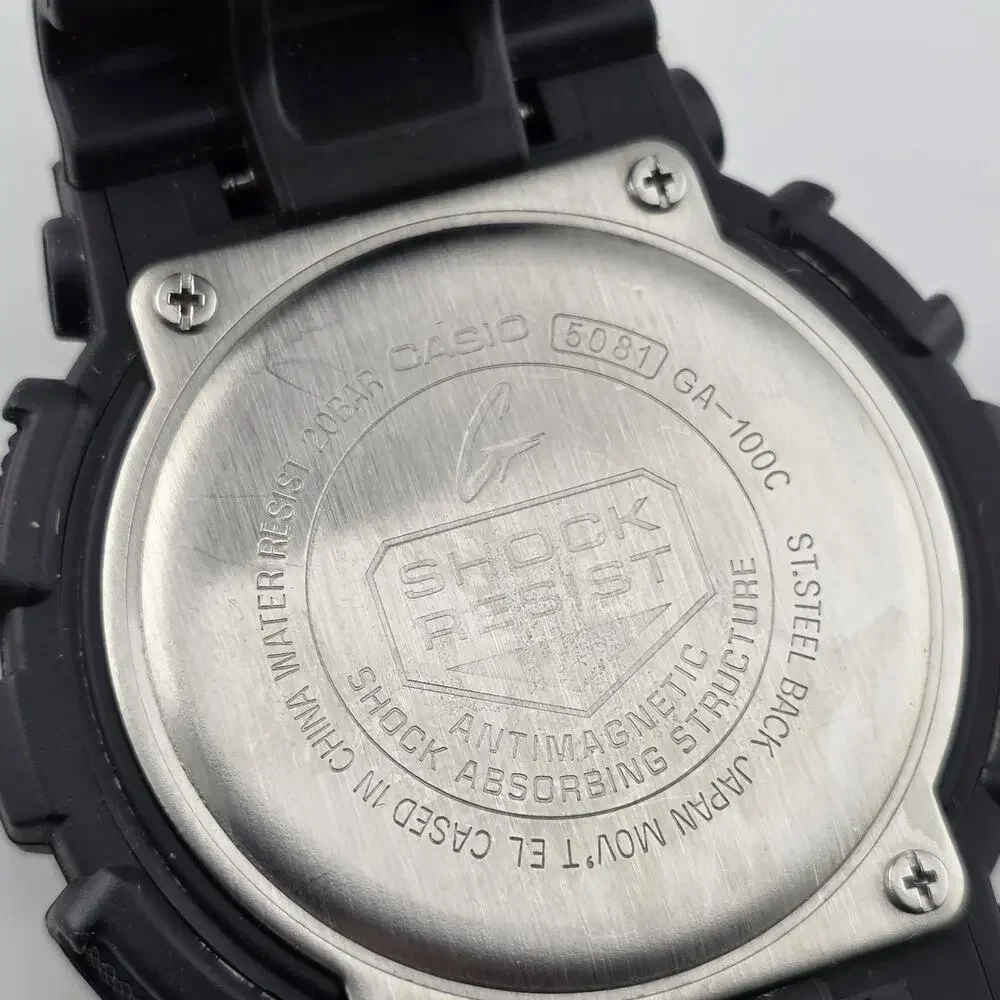 Casio G-Shock GA-100C 5081 Black Green Analog Digital Watch WR20BAR Working