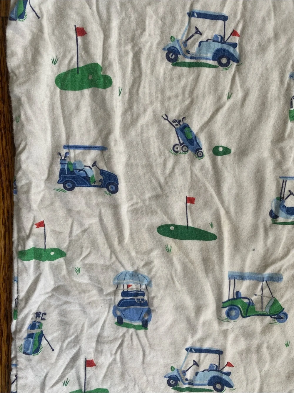 Angel Dear white golf print, bamboo 2 piece pajama set, size 7-8. Great cond