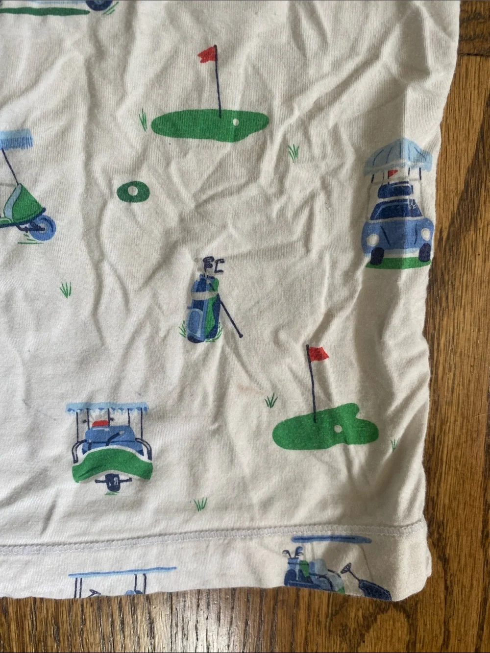 Angel Dear white golf print, bamboo 2 piece pajama set, size 7-8. Great cond