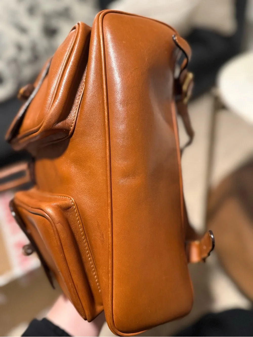 Gucci backpack handle leather
