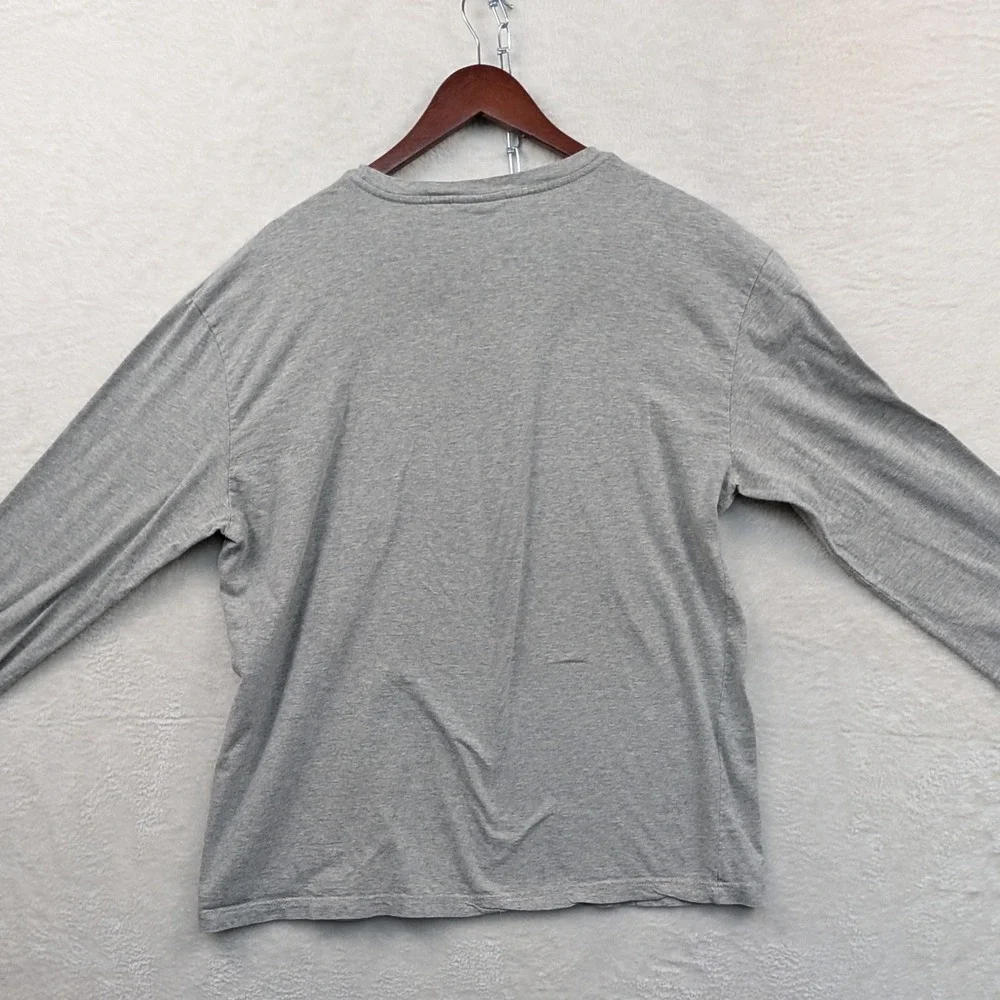VTG Polo Ralph Lauren T-Shirt Men's M Gray Long Sleeve Prep Track Sporty Y2K