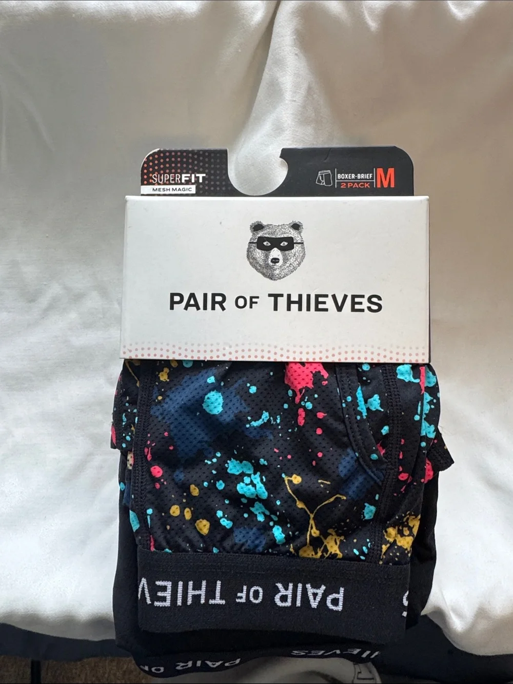 Pair of Thieves Men’s Black Splatter Boxer Briefs - M