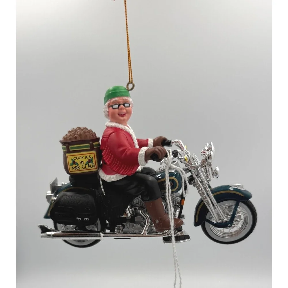 Harley-Davidson Mrs Claus Queen of the Highway Ornament 1999 FLSTS Teal‎