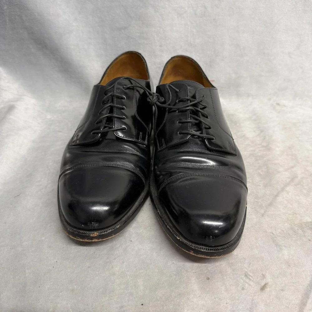Cole Haan Dress Shoes Mens Size 10.5 Black Cap Toe Leather‎ Oxford Formal