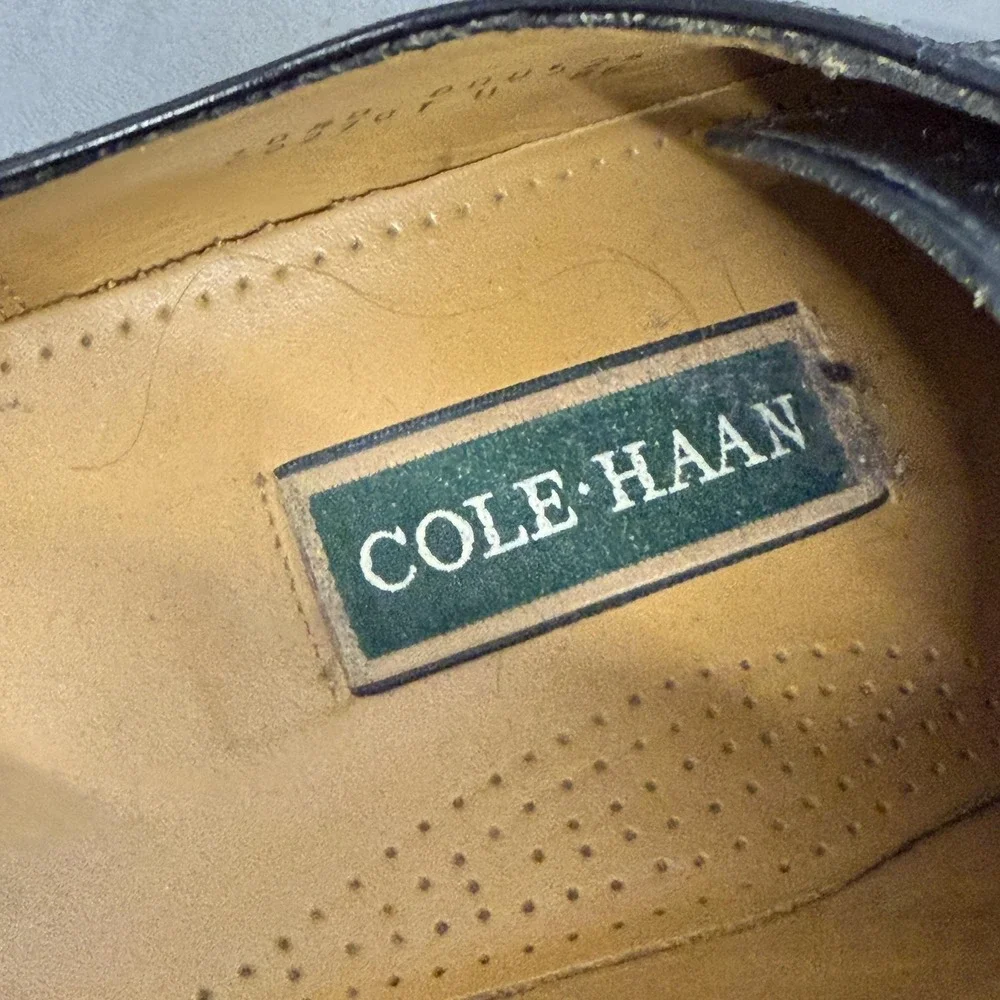 Cole Haan Dress Shoes Mens Size 10.5 Black Cap Toe Leather‎ Oxford Formal