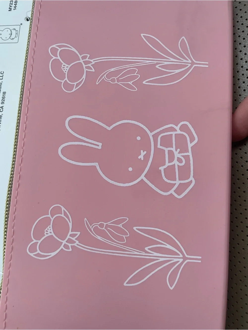 miffy Pink and White Zippered Pouch