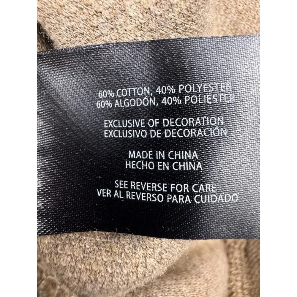 Banana Republic Quarter-Zip Sweater Men’s XL Tan Minimalist Cotton Blend