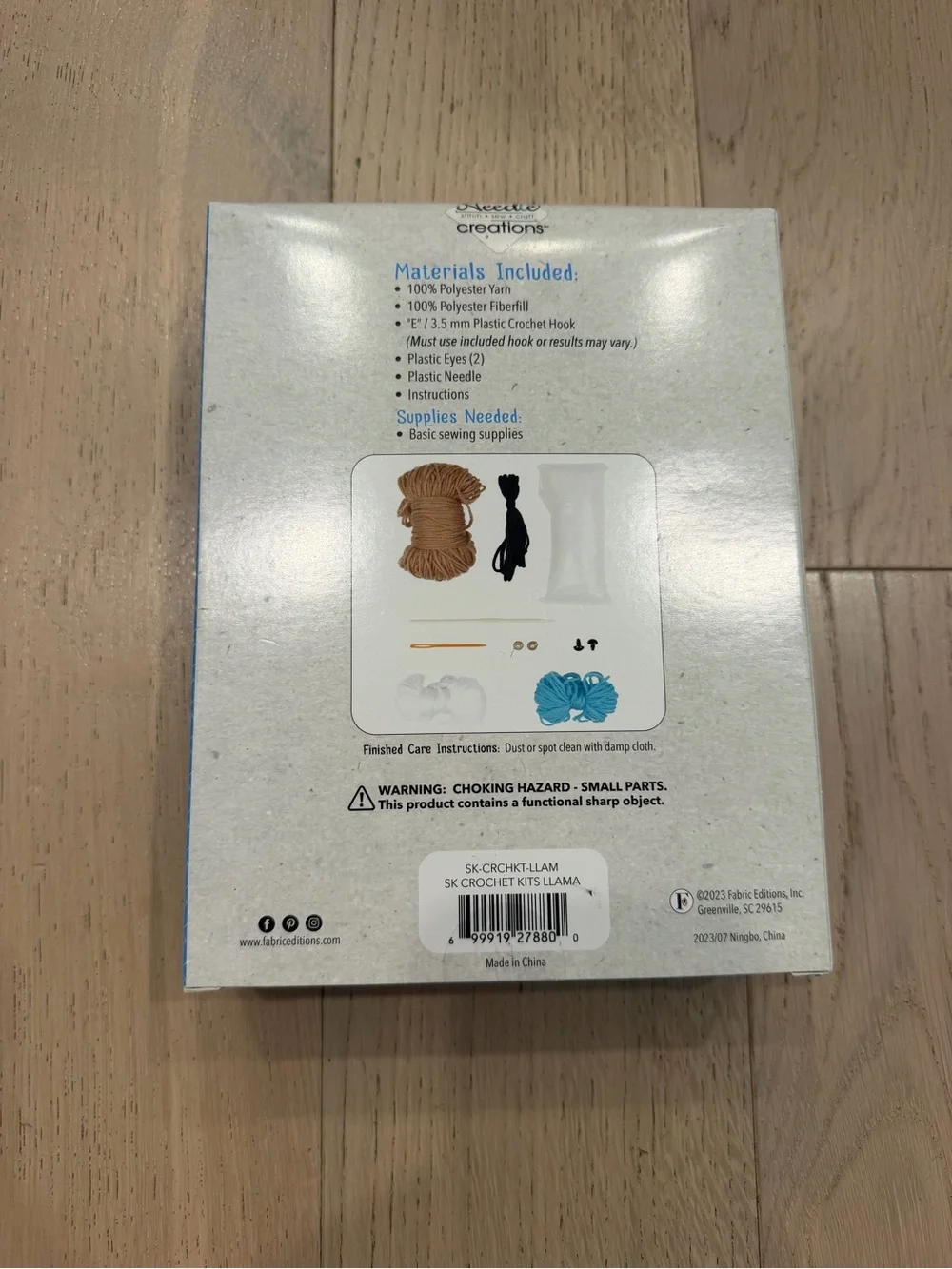 Needle Creations Crochet Kit - Llama - Brown with Blue Accent