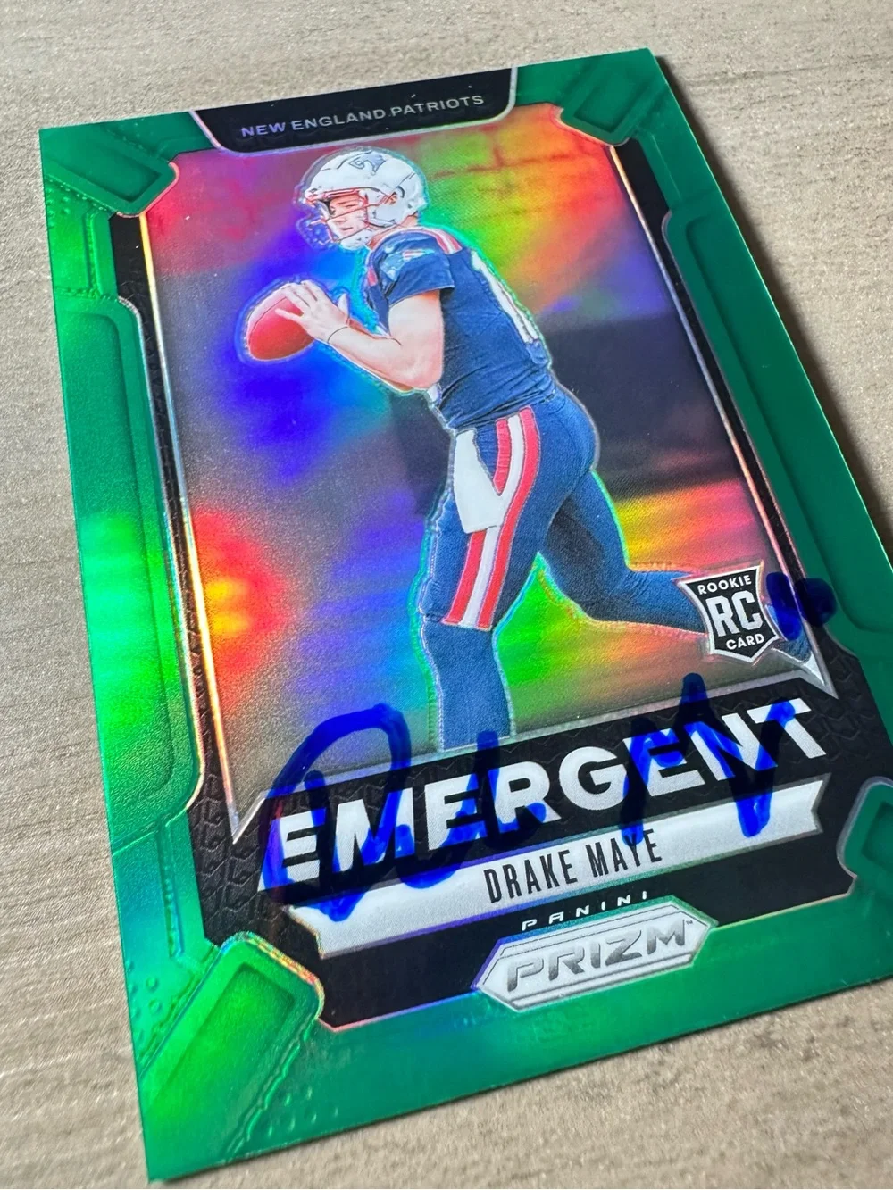 Drake Maye Signed Rookie 2024 Panini Prizm #4. Autograph. New England Patriots.