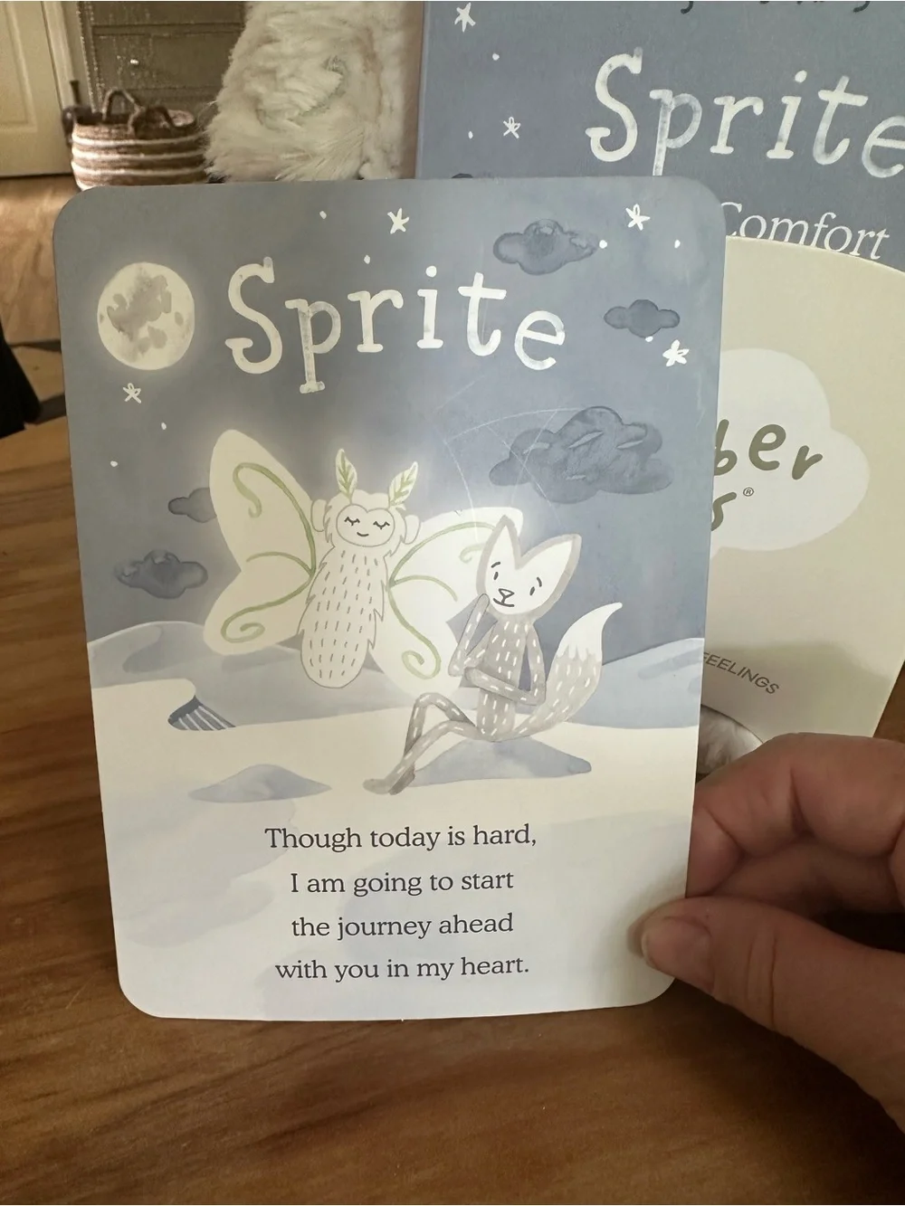 New Slumberkins stuffed Sprite offers comfort for grief book flash card 14”tall
