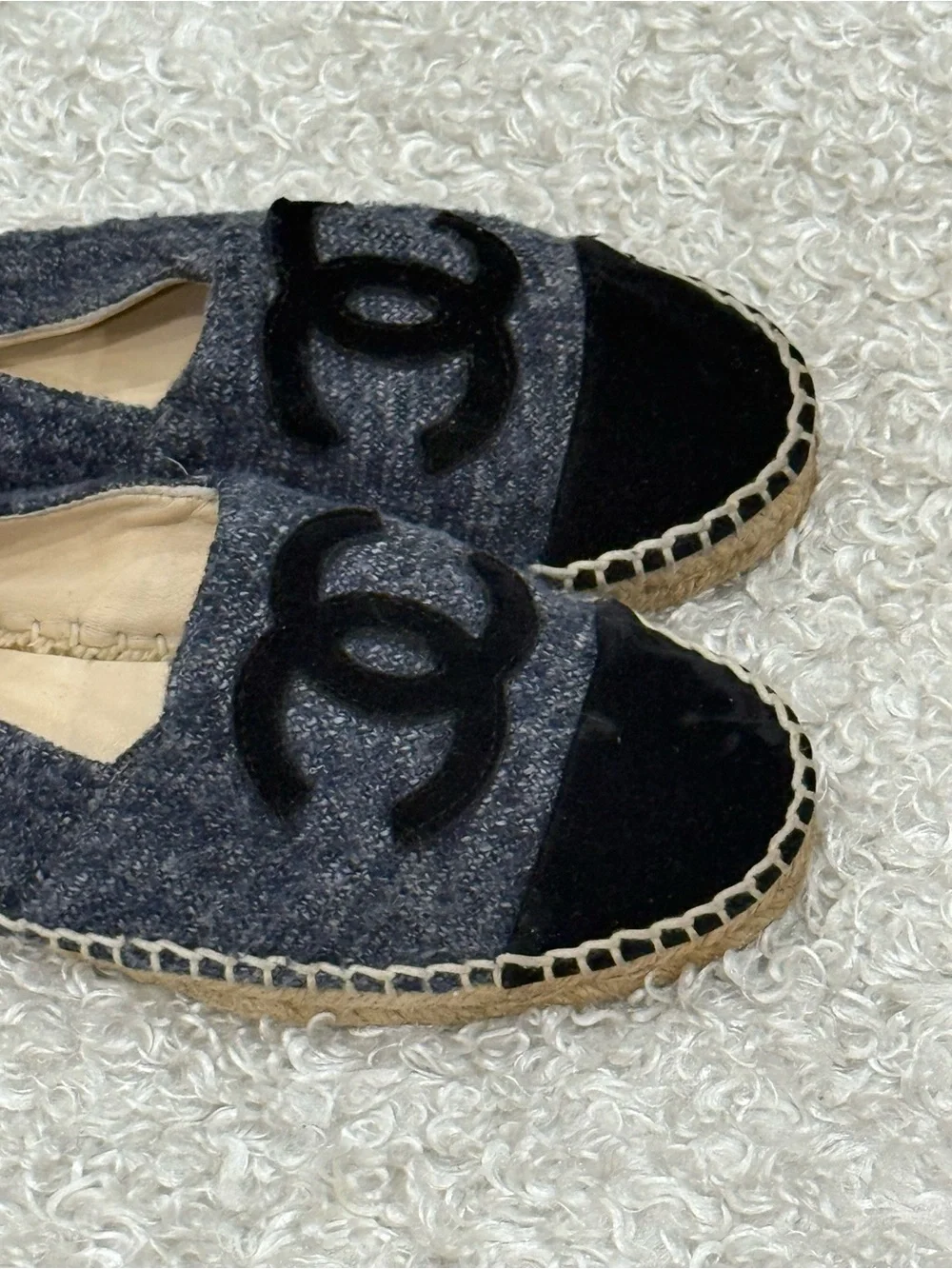 CHANEL grey black