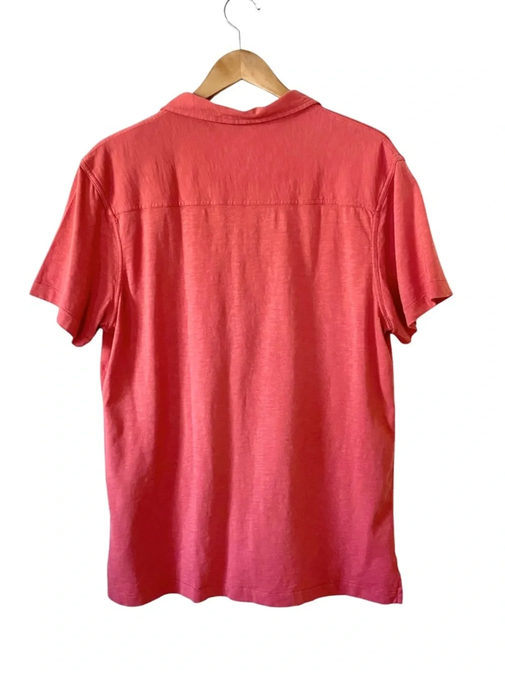 J. Crew Harbor Shirt 100% Cotton Garment Dyed Coral Salmon Camp Collar NWT L