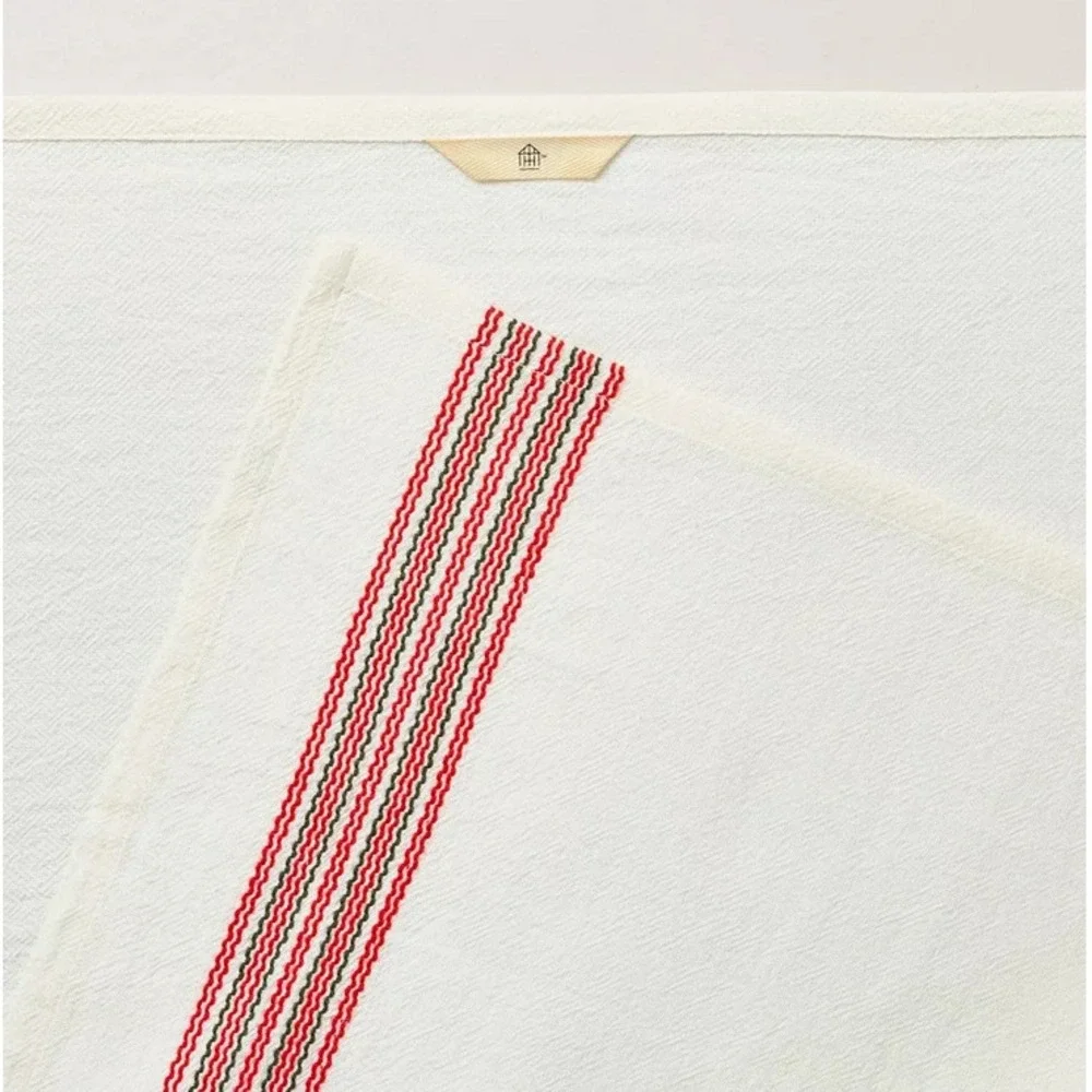 Magnolia Hearth & Hand Kitchen Flour Sack Dish Towel Red‎ Green Plaid Christmas