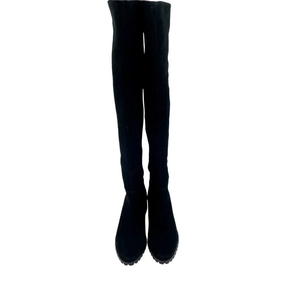 Blondo Presto Riding Boots OTK Black Suede Leather Waterproof SZ 5.5 New