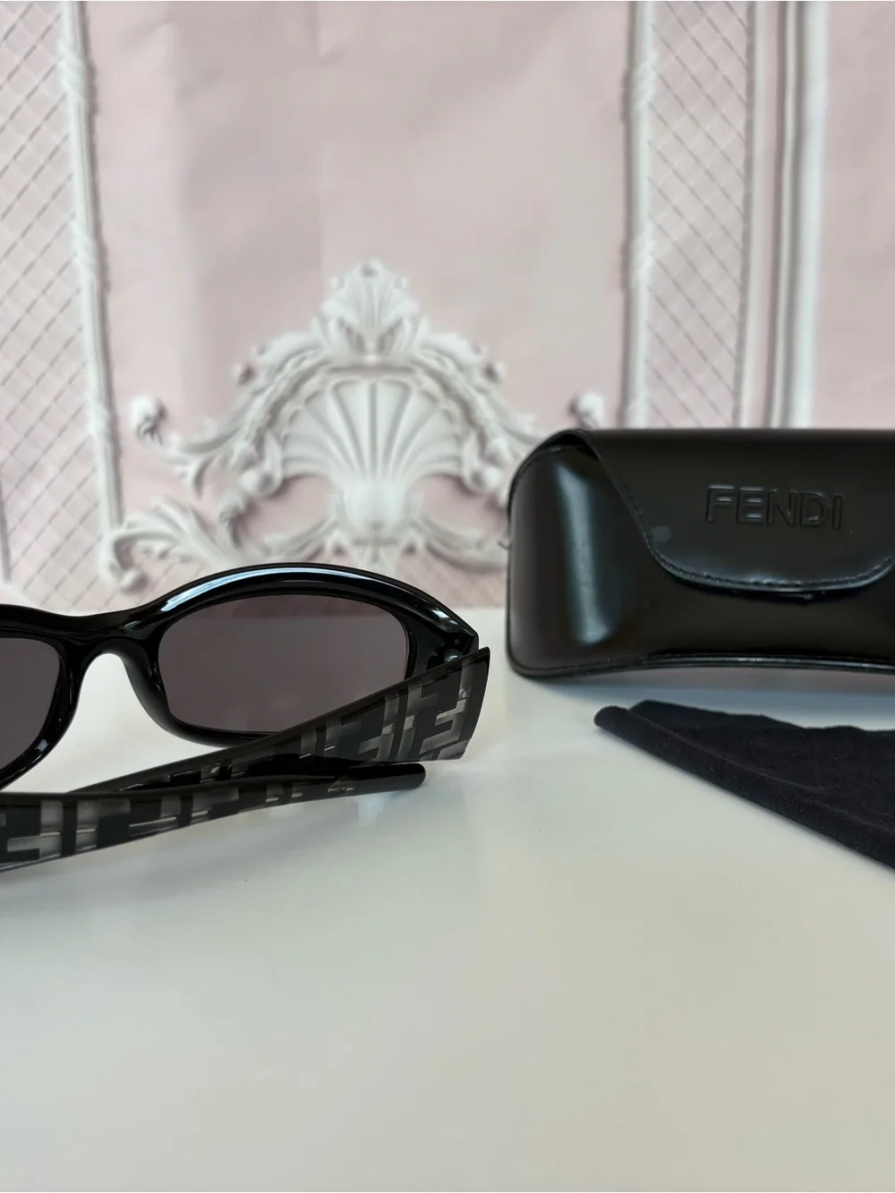 Fendi Black Women's Sunglasses with Dark Smoke Lenses